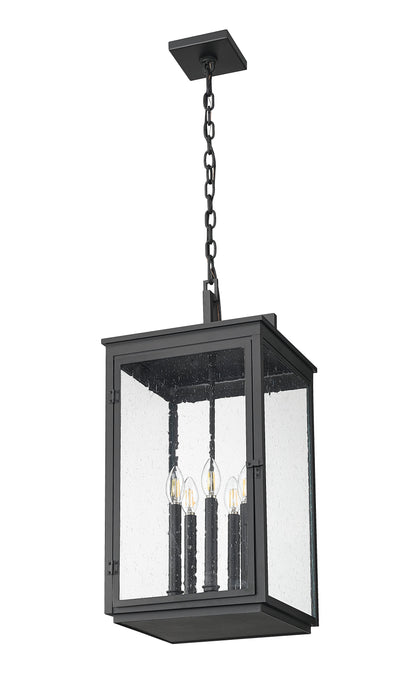 Outdoor Chain Mount Ceiling Fixture Z-Lite 5019CHXL-BK Sand Black Hartwell 5 Light Outdoor Chain Mount Ceiling Fixture Z-Lite