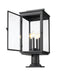 Outdoor Pier Mounted Fixture Z-Lite 5019PHBR-533PM-BK Sand Black Hartwell 4 Light Outdoor Pier Mounted Fixture Z-Lite