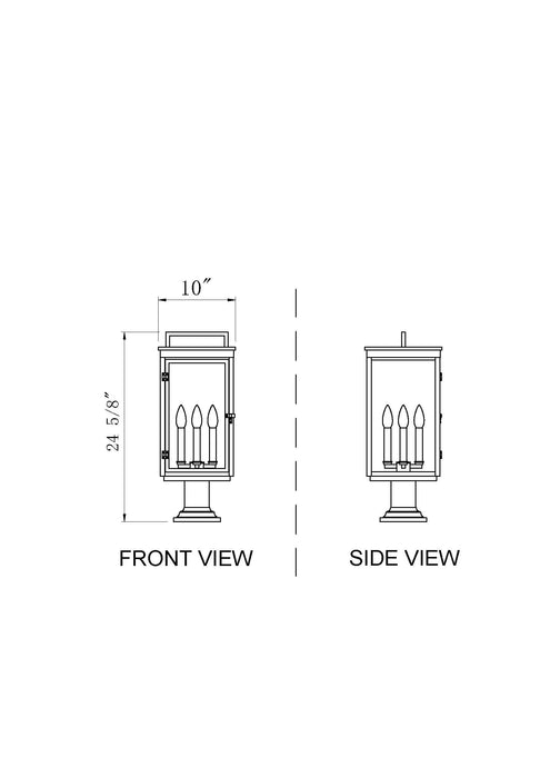 Outdoor Pier Mounted Fixture Z-Lite 5019PHBR-533PM-BK Sand Black Hartwell 4 Light Outdoor Pier Mounted Fixture Z-Lite