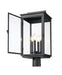 Outdoor Post Mount Fixture Z-Lite 5019PHBR-BK Sand Black Hartwell 4 Light Outdoor Post Mount Fixture Z-Lite
