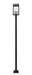 Outdoor Post Mounted Fixture Z-Lite 5019PHBS-536P-BK Sand Black Hartwell 4 Light Outdoor Post Mounted Fixture Z-Lite