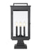 Outdoor Pier Mounted Fixture Z-Lite 5019PHBS-SQPM-BK Sand Black Hartwell 4 Light Outdoor Pier Mounted Fixture Z-Lite