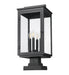 Outdoor Pier Mounted Fixture Z-Lite 5019PHBS-SQPM-BK Sand Black Hartwell 4 Light Outdoor Pier Mounted Fixture Z-Lite