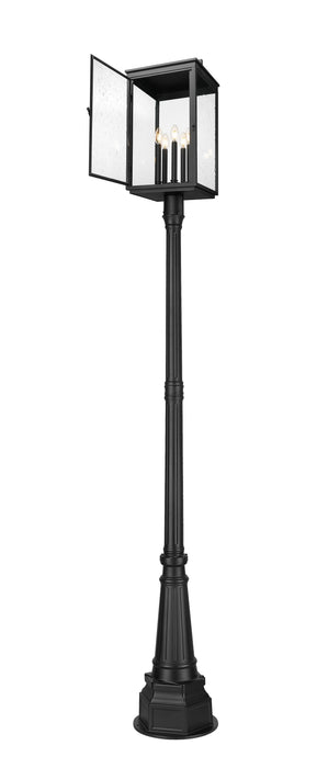 Outdoor Post Mounted Fixture Z-Lite 5019PHXLR-564P-BK Sand Black Hartwell 5 Light Outdoor Post Mounted Fixture Z-Lite