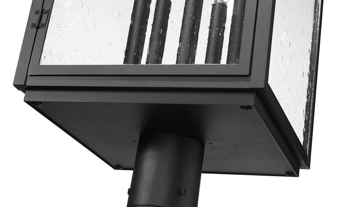Outdoor Post Mounted Fixture Z-Lite 5019PHXLR-564P-BK Sand Black Hartwell 5 Light Outdoor Post Mounted Fixture Z-Lite