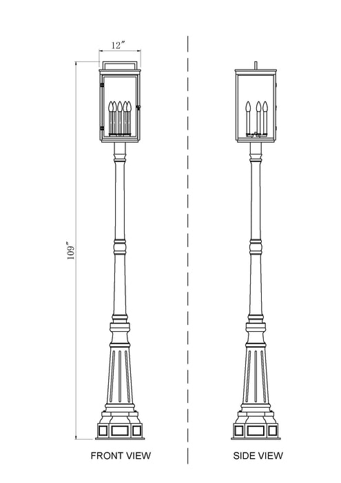 Outdoor Post Mounted Fixture Z-Lite 5019PHXLR-564P-BK Sand Black Hartwell 5 Light Outdoor Post Mounted Fixture Z-Lite