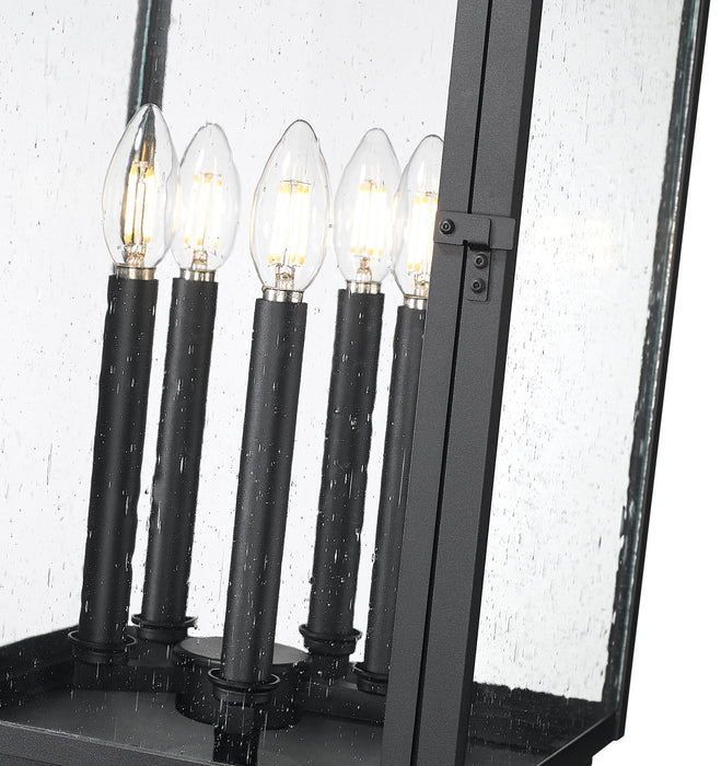 Outdoor Post Mount Fixture Z-Lite 5019PHXLR-BK Sand Black Hartwell 5 Light Outdoor Post Mount Fixture Z-Lite