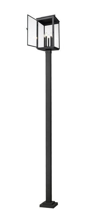 Outdoor Post Mounted Fixture Z-Lite 5019PHXLS-536P-BK Sand Black Hartwell 5 Light Outdoor Post Mounted Fixture Z-Lite