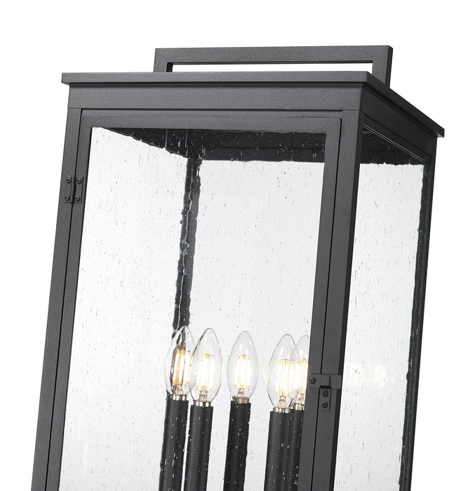 Outdoor Post Mounted Fixture Z-Lite 5019PHXLS-536P-BK Sand Black Hartwell 5 Light Outdoor Post Mounted Fixture Z-Lite
