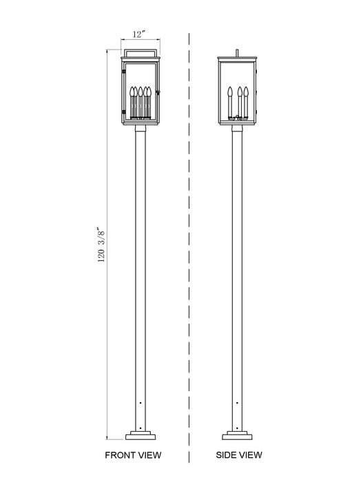 Outdoor Post Mounted Fixture Z-Lite 5019PHXLS-536P-BK Sand Black Hartwell 5 Light Outdoor Post Mounted Fixture Z-Lite
