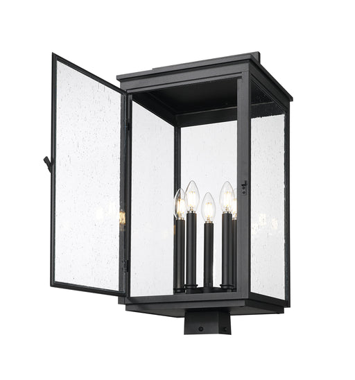Outdoor Post Mount Fixture Z-Lite 5019PHXLS-BK Sand Black Hartwell 5 Light Outdoor Post Mount Fixture Z-Lite