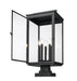 Outdoor Pier Mounted Fixture Z-Lite 5019PHXLS-SQPM-BK Sand Black Hartwell 5 Light Outdoor Pier Mounted Fixture Z-Lite