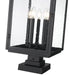 Outdoor Pier Mounted Fixture Z-Lite 5019PHXLS-SQPM-BK Sand Black Hartwell 5 Light Outdoor Pier Mounted Fixture Z-Lite