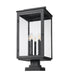 Outdoor Pier Mounted Fixture Z-Lite 5019PHXLS-SQPM-BK Sand Black Hartwell 5 Light Outdoor Pier Mounted Fixture Z-Lite