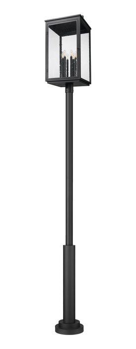 Outdoor Post Mounted Fixture Z-Lite 5019PHXXLR-5010P-BK Sand Black Hartwell 6 Light Outdoor Post Mounted Fixture Z-Lite