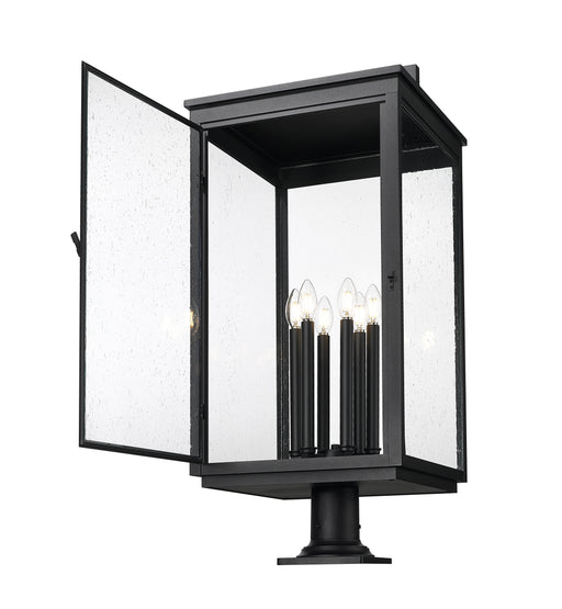 Outdoor Pier Mounted Fixture Z-Lite 5019PHXXLR-533PM-BK Sand Black Hartwell 6 Light Outdoor Pier Mounted Fixture Z-Lite