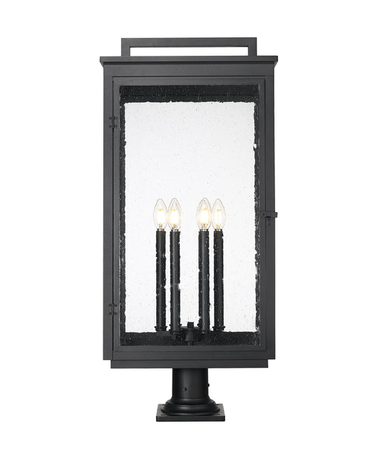 Outdoor Pier Mounted Fixture Z-Lite 5019PHXXLR-533PM-BK Sand Black Hartwell 6 Light Outdoor Pier Mounted Fixture Z-Lite