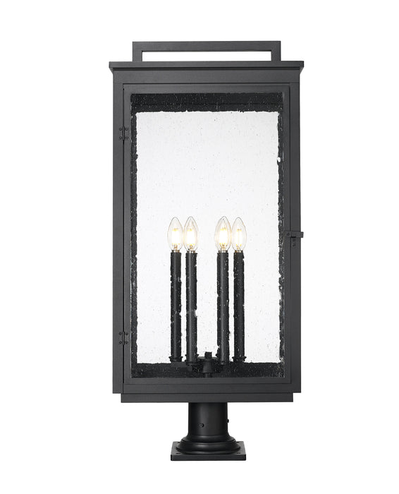 Outdoor Pier Mounted Fixture Z-Lite 5019PHXXLR-533PM-BK Sand Black Hartwell 6 Light Outdoor Pier Mounted Fixture Z-Lite
