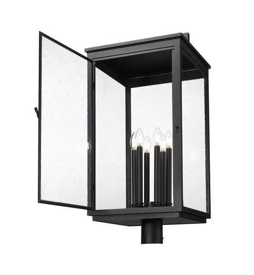 Outdoor Post Mount Fixture Z-Lite 5019PHXXLR-BK Sand Black Hartwell 6 Light Outdoor Post Mount Fixture Z-Lite