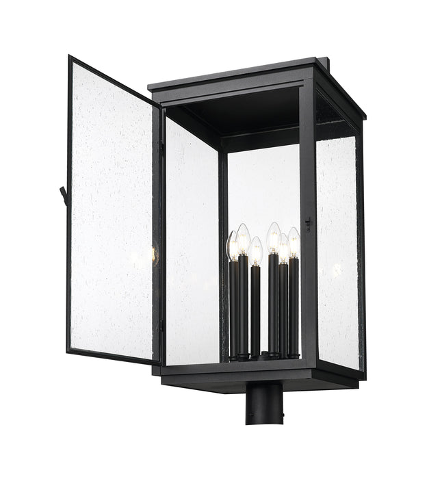 Outdoor Post Mount Fixture Z-Lite 5019PHXXLR-BK Sand Black Hartwell 6 Light Outdoor Post Mount Fixture Z-Lite