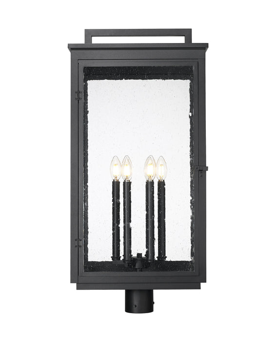Outdoor Post Mount Fixture Z-Lite 5019PHXXLR-BK Sand Black Hartwell 6 Light Outdoor Post Mount Fixture Z-Lite
