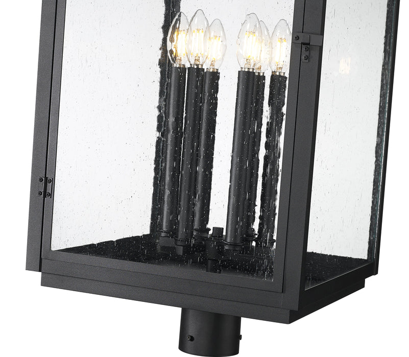 Outdoor Post Mount Fixture Z-Lite 5019PHXXLR-BK Sand Black Hartwell 6 Light Outdoor Post Mount Fixture Z-Lite
