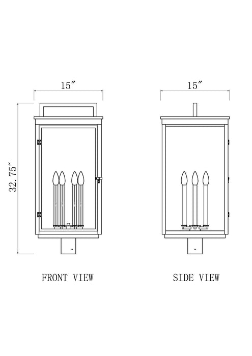 Outdoor Post Mount Fixture Z-Lite 5019PHXXLR-BK Sand Black Hartwell 6 Light Outdoor Post Mount Fixture Z-Lite
