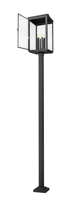 Outdoor Post Mounted Fixture Z-Lite 5019PHXXLS-536P-BK Sand Black Hartwell 6 Light Outdoor Post Mounted Fixture Z-Lite