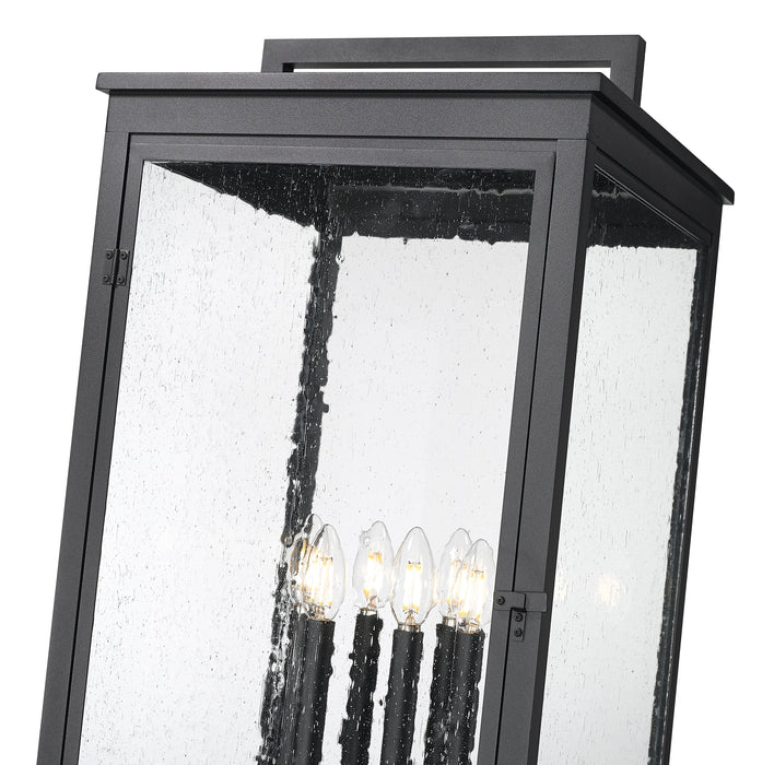 Outdoor Post Mounted Fixture Z-Lite 5019PHXXLS-536P-BK Sand Black Hartwell 6 Light Outdoor Post Mounted Fixture Z-Lite