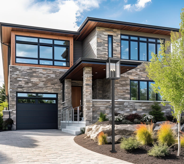 Outdoor Post Mounted Fixture Z-Lite 5019PHXXLS-536P-BK Sand Black Hartwell 6 Light Outdoor Post Mounted Fixture Z-Lite