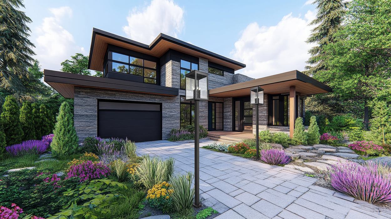 Outdoor Post Mounted Fixture Z-Lite 5019PHXXLS-536P-BK Sand Black Hartwell 6 Light Outdoor Post Mounted Fixture Z-Lite