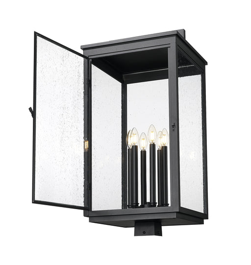 Outdoor Post Mount Fixture Z-Lite 5019PHXXLS-BK Sand Black Hartwell 6 Light Outdoor Post Mount Fixture Z-Lite