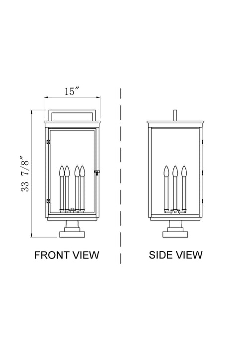 Outdoor Pier Mounted Fixture Z-Lite 5019PHXXLS-SQPM-BK Sand Black Hartwell 6 Light Outdoor Pier Mounted Fixture Z-Lite