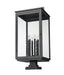 Outdoor Pier Mounted Fixture Z-Lite 5019PHXXLS-SQPM-BK Sand Black Hartwell 6 Light Outdoor Pier Mounted Fixture Z-Lite