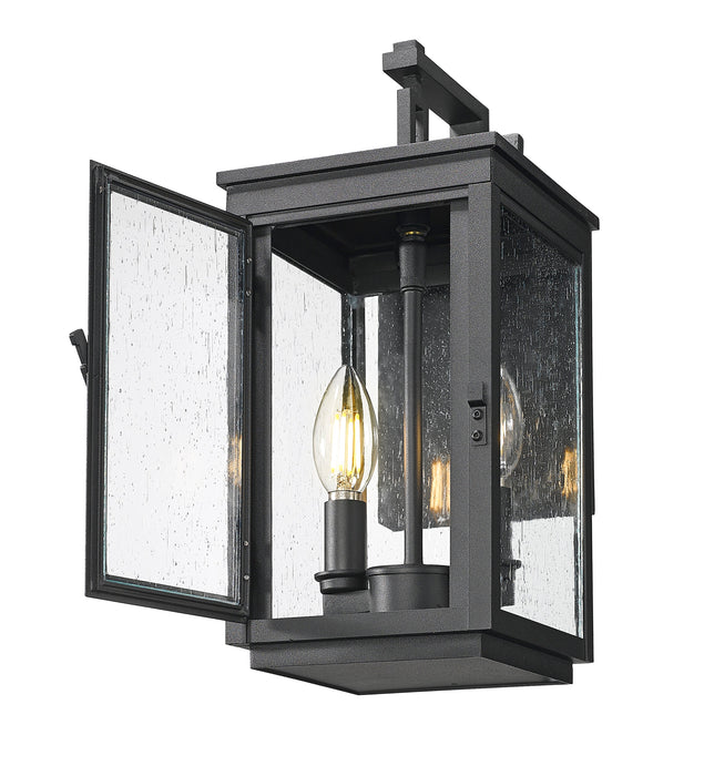 Outdoor Wall Light Z-Lite 5019S-BK Sand Black Hartwell 2 Light Outdoor Wall Light Z-Lite