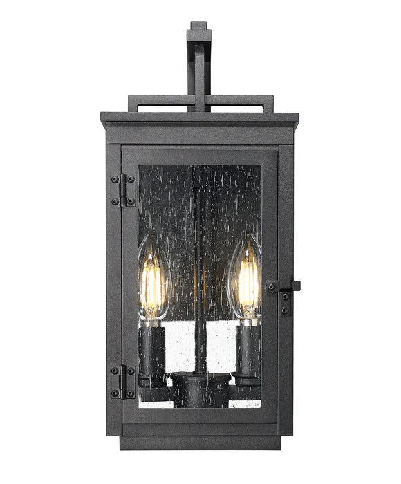 Outdoor Wall Light Z-Lite 5019S-BK Sand Black Hartwell 2 Light Outdoor Wall Light Z-Lite