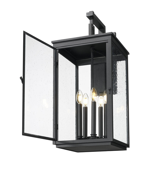 Outdoor Wall Light Z-Lite 5019XL-BK Sand Black Hartwell 5 Light Outdoor Wall Light Z-Lite