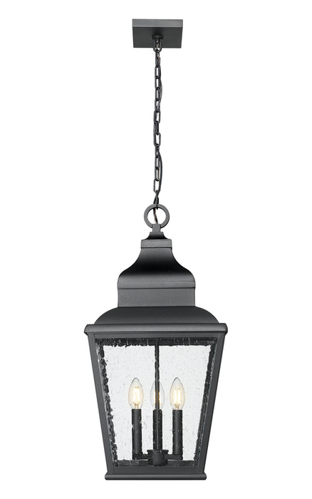 Outdoor Chain Mount Ceiling Fixture Z-Lite 5029CHB-BK Sand Black Raphael 3 Light Outdoor Chain Mount Ceiling Fixture Z-Lite