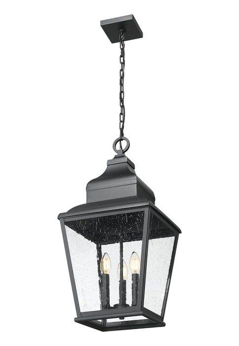 Outdoor Chain Mount Ceiling Fixture Z-Lite 5029CHB-BK Sand Black Raphael 3 Light Outdoor Chain Mount Ceiling Fixture Z-Lite