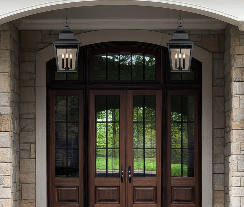 Outdoor Chain Mount Ceiling Fixture Z-Lite 5029CHXL-BK Sand Black Raphael 4 Light Outdoor Chain Mount Ceiling Fixture Z-Lite