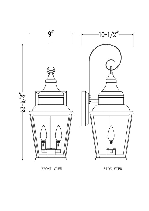 Outdoor Wall Light Z-Lite 5029M-BK Sand Black Raphael 2 Light Outdoor Wall Light Z-Lite