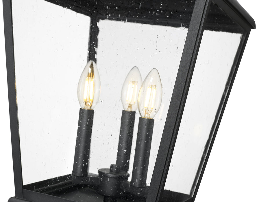 Outdoor Post Mounted Fixture Z-Lite 5029PHBR-519P-BK Sand Black Raphael 3 Light Outdoor Post Mounted Fixture Z-Lite