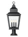 Outdoor Pier Mounted Fixture Z-Lite 5029PHBR-533PM-BK Sand Black Raphael 3 Light Outdoor Pier Mounted Fixture Z-Lite