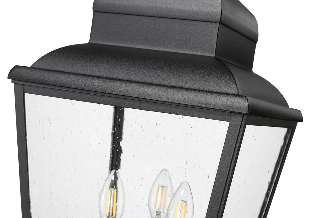 Outdoor Post Mounted Fixture Z-Lite 5029PHBR-564P-BK Sand Black Raphael 3 Light Outdoor Post Mounted Fixture Z-Lite