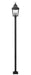 Outdoor Post Mounted Fixture Z-Lite 5029PHBS-536P-BK Sand Black Raphael 3 Light Outdoor Post Mounted Fixture Z-Lite