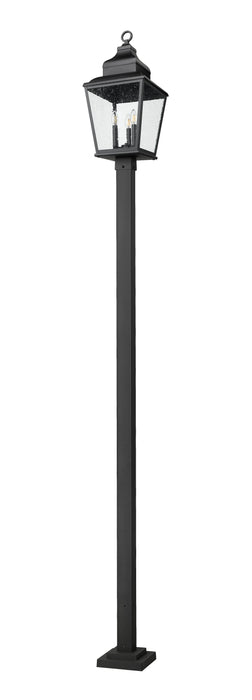Outdoor Post Mounted Fixture Z-Lite 5029PHBS-536P-BK Sand Black Raphael 3 Light Outdoor Post Mounted Fixture Z-Lite