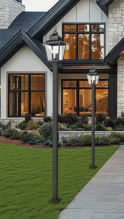 Outdoor Post Mounted Fixture Z-Lite 5029PHBS-536P-BK Sand Black Raphael 3 Light Outdoor Post Mounted Fixture Z-Lite