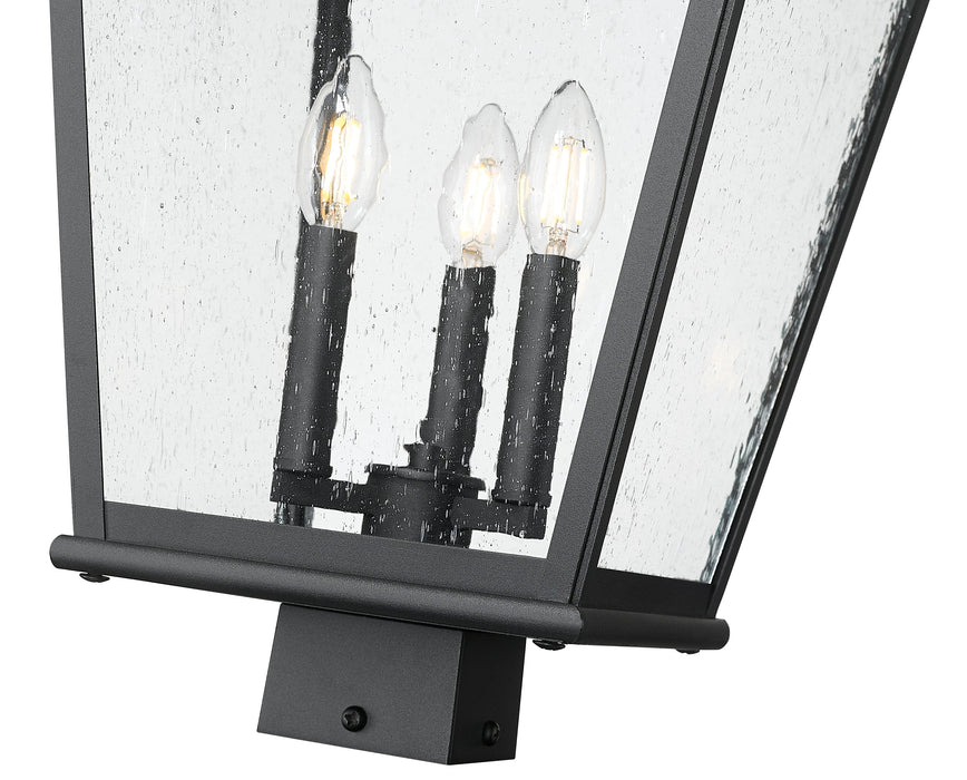 Outdoor Post Mount Fixture Z-Lite 5029PHBS-BK Sand Black Raphael 3 Light Outdoor Post Mount Fixture Z-Lite