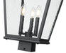 Outdoor Post Mount Fixture Z-Lite 5029PHBS-BK Sand Black Raphael 3 Light Outdoor Post Mount Fixture Z-Lite
