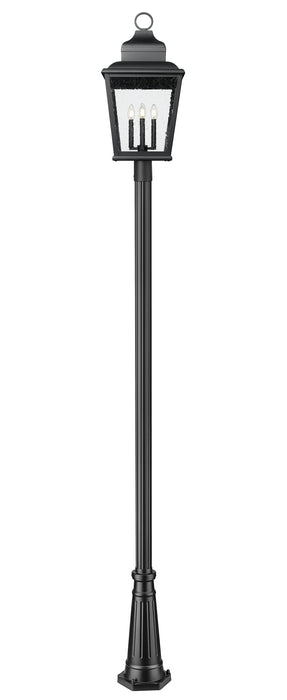 Outdoor Post Mounted Fixture Z-Lite 5029PHXLR-5011P-BK Sand Black Raphael 4 Light Outdoor Post Mounted Fixture Z-Lite